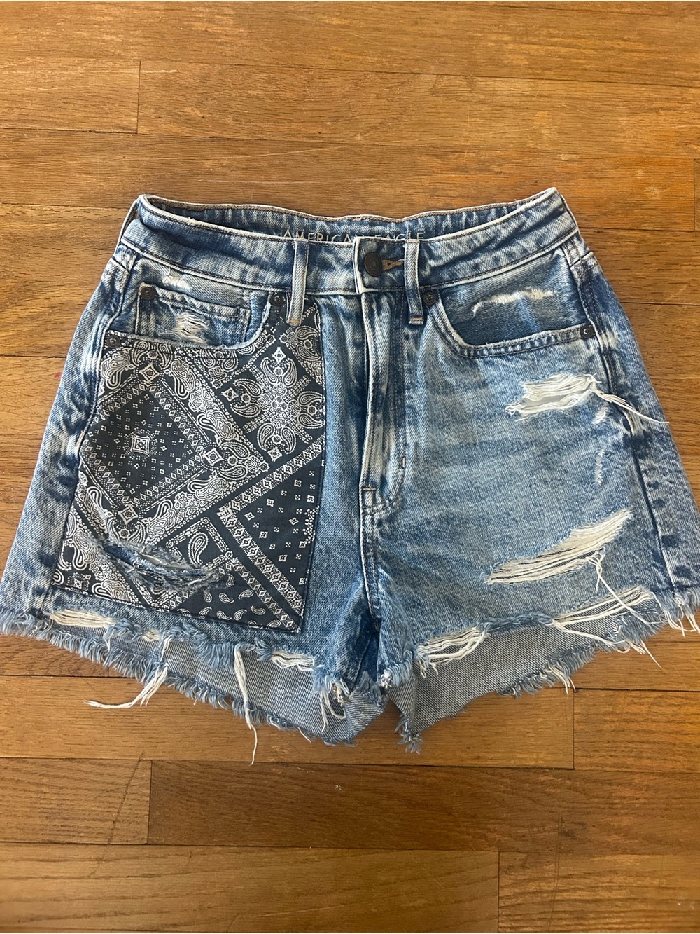 Women’s Bandana Patch Denim Shorts